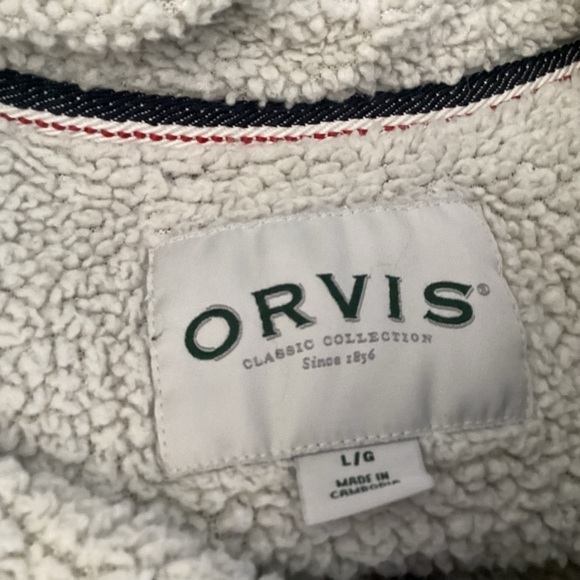 Orvis Men’s Blue 1/4 ZipTweed Sweater. Fleeced line. Size L - Picture 4 of 6